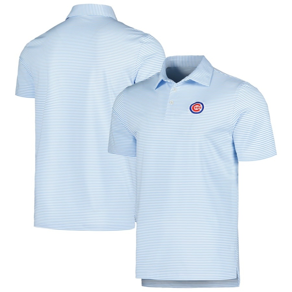 Chicago Cubs Vineyard Vines Bradley Stripe Polo Light Blue White Men’s M